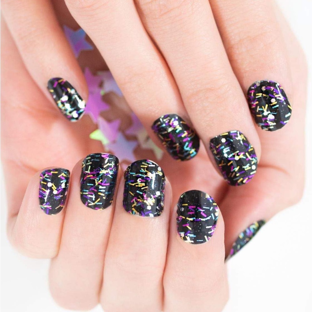*Retired, HTF* Color Street: Ready, Set, Confetti | Black Glitter Multicolor